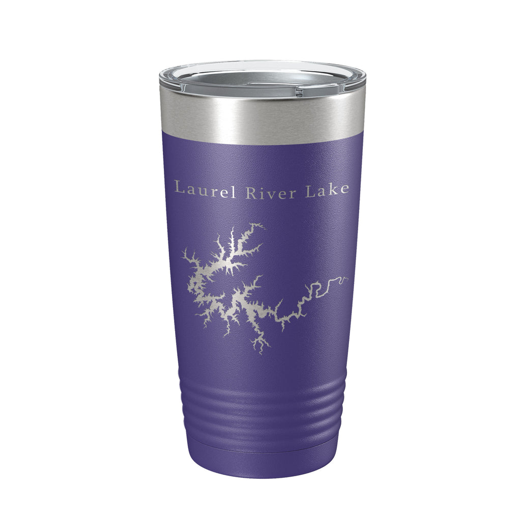 Laurel River Lake Map Tumbler Travel Mug Insulated Laser Engraved Coffee Cup Kentucky 20 oz