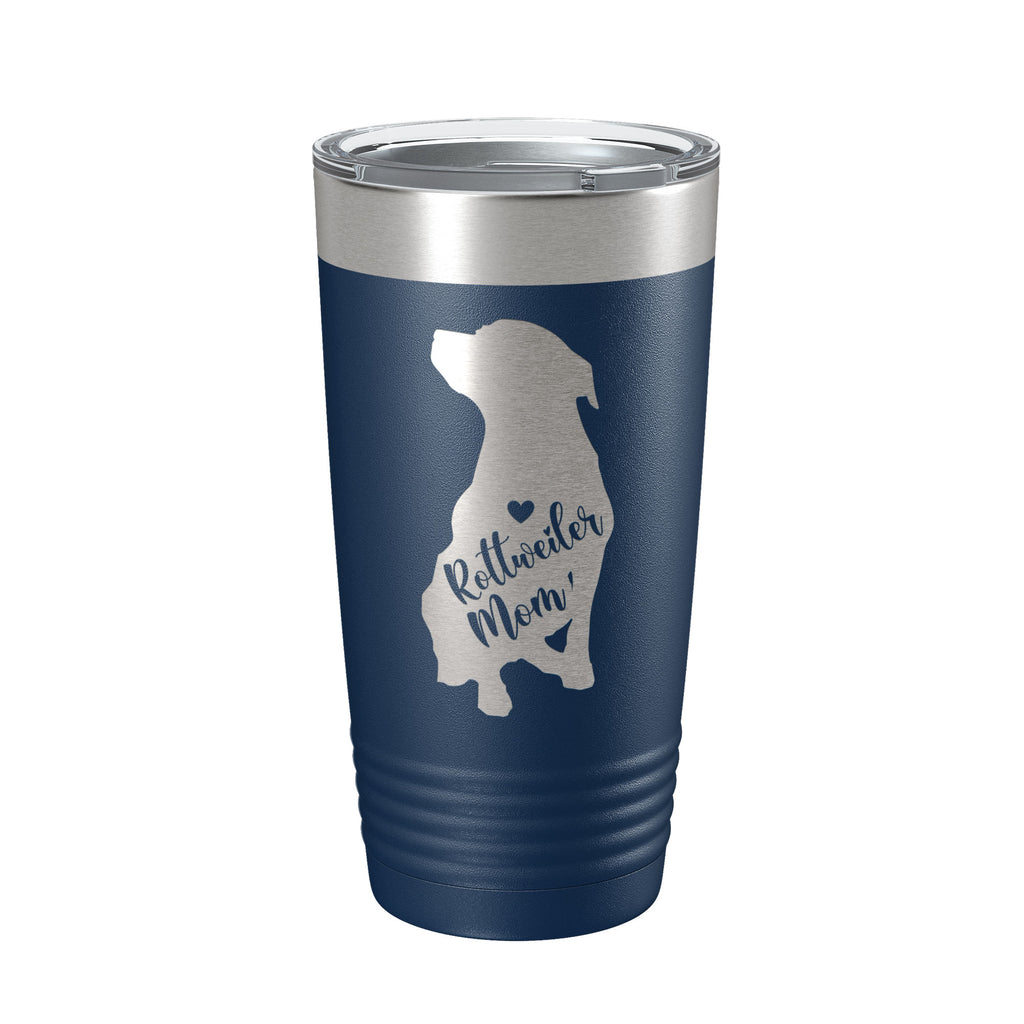 Rottweiler Mom Tumbler Dog Travel Mug Gift Insulated Laser Engraved Coffee Cup Rottie 20 oz