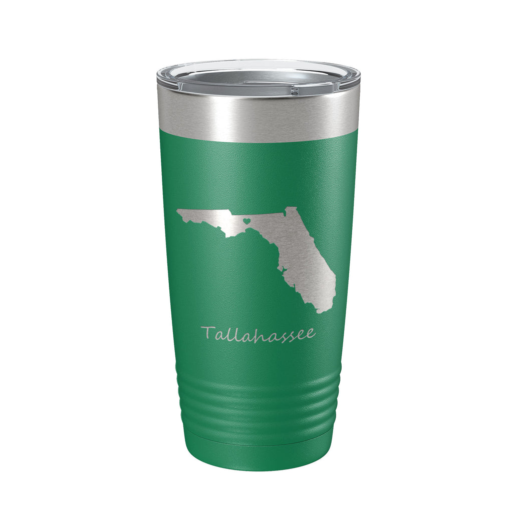 Tallahassee Home Heart Tumbler Travel Mug Insulated Laser Engraved Coffee Cup Florida 20 oz