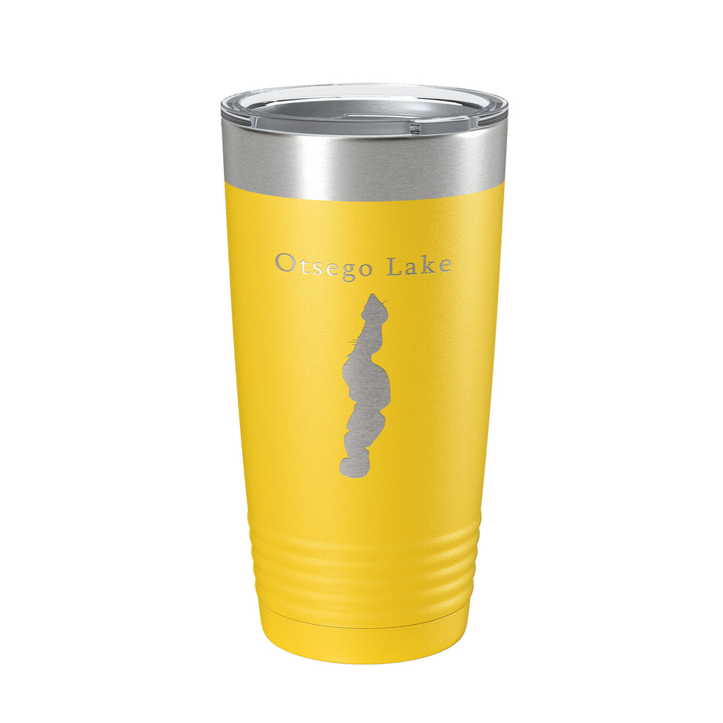 Otsego Lake Map Tumbler Travel Mug Insulated Laser Engraved Coffee Cup Michigan 20 oz