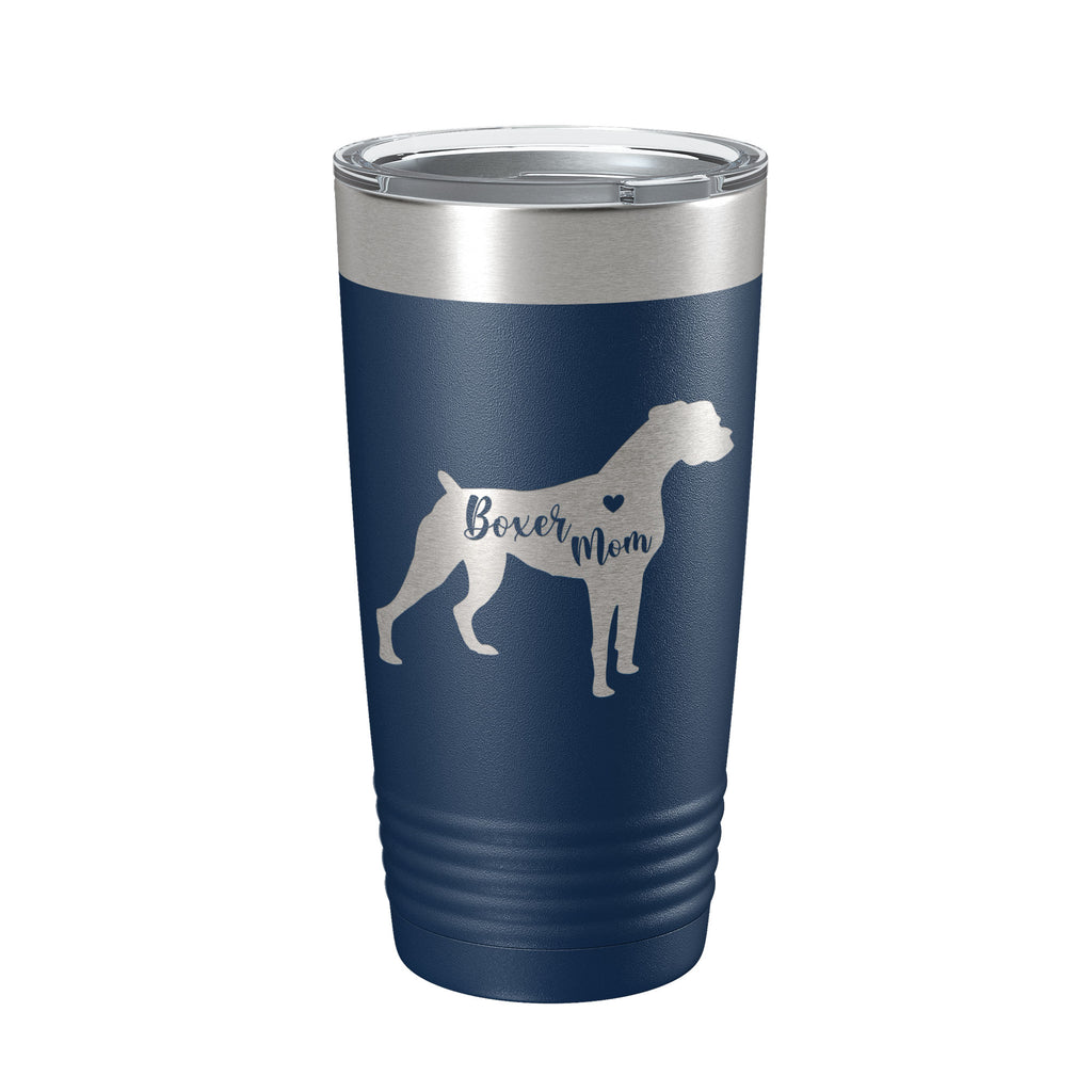 Boxer Mom Tumbler Dog Travel Mug Gift Insulated Laser Engraved Coffee Cup 20 oz