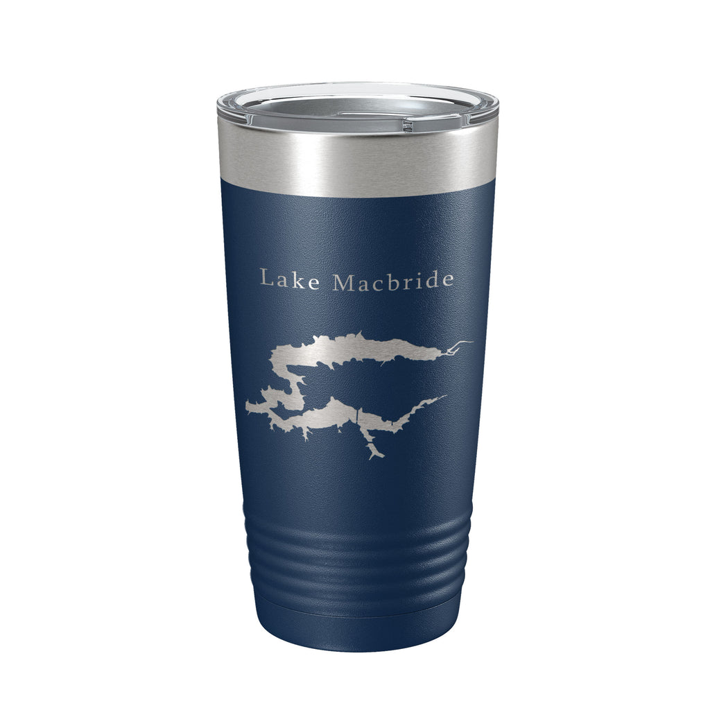 Lake Macbride Map Tumbler Travel Mug Insulated Laser Engraved Coffee Cup Iowa 20 oz