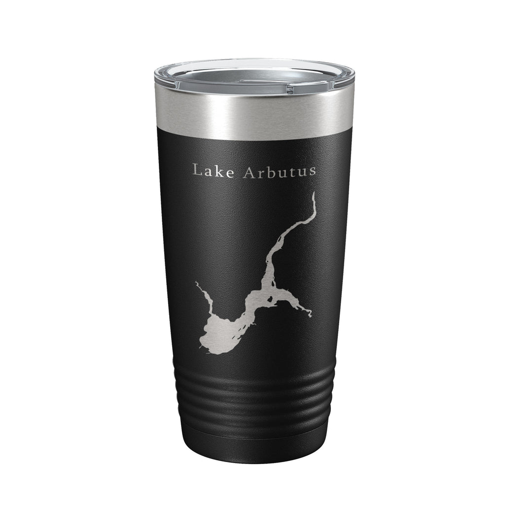 Lake Arbutus Map Tumbler Travel Mug Insulated Laser Engraved Coffee Cup Wisconsin 20 oz