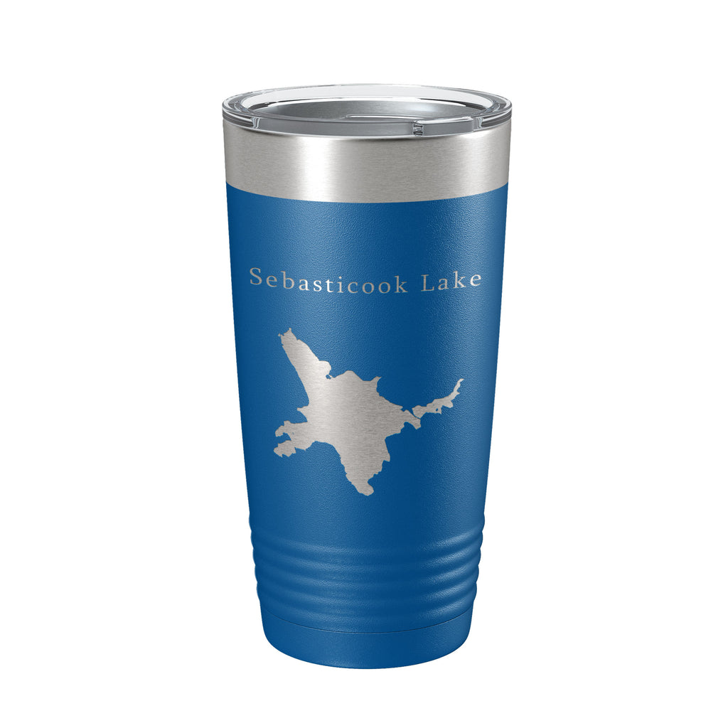 Sebasticook Lake Map Tumbler Travel Mug Insulated Laser Engraved Coffee Cup Maine 20 oz