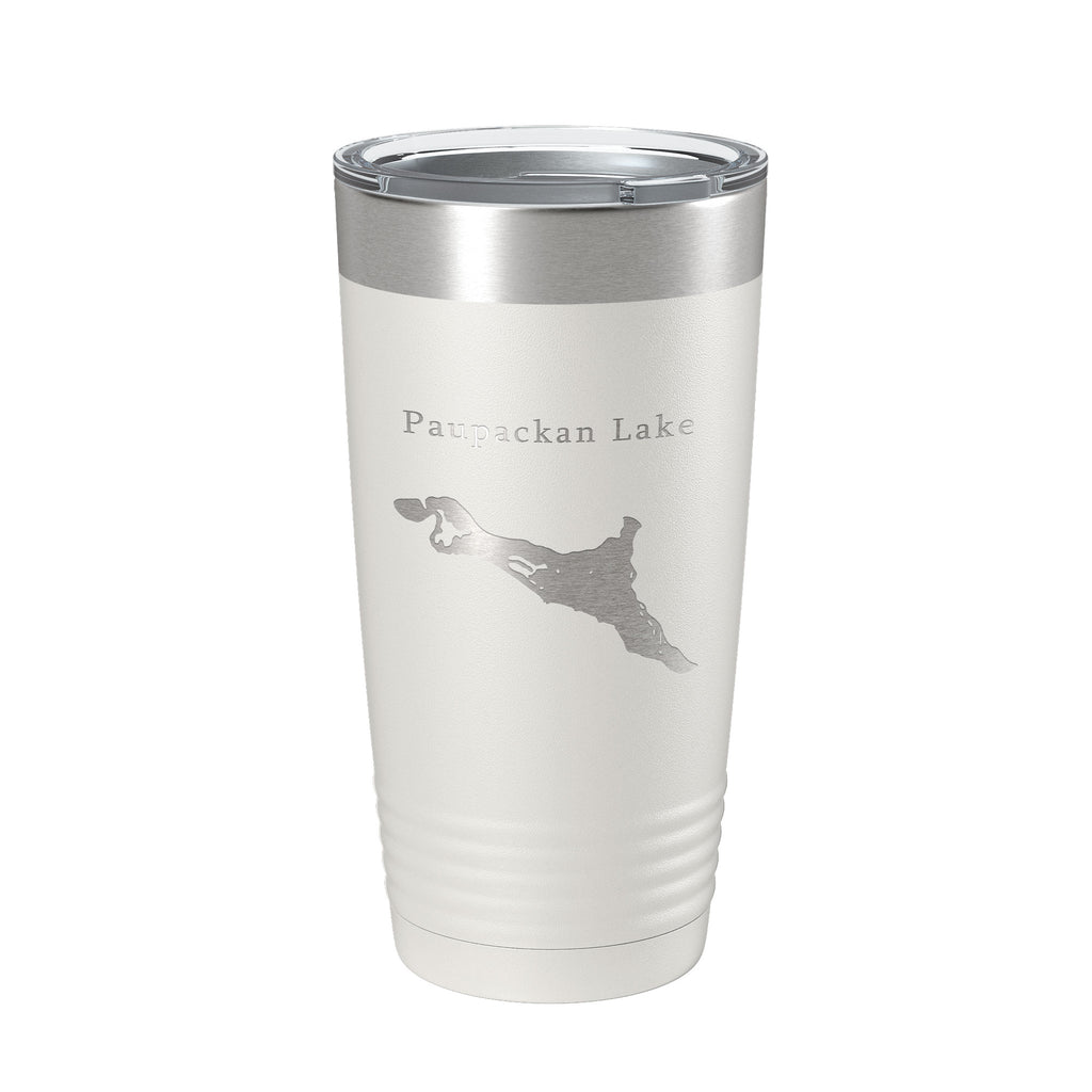 Paupackan Lake Map Tumbler Travel Mug Insulated Laser Engraved Coffee Cup Pennsylvania 20 oz