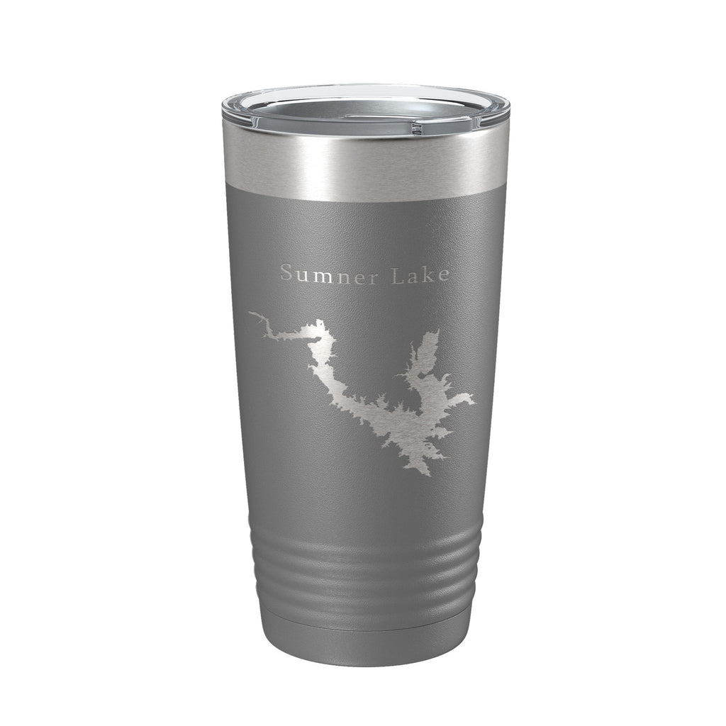 Sumner Lake Map Tumbler Travel Mug Insulated Laser Engraved Coffee Cup New Mexico 20 oz