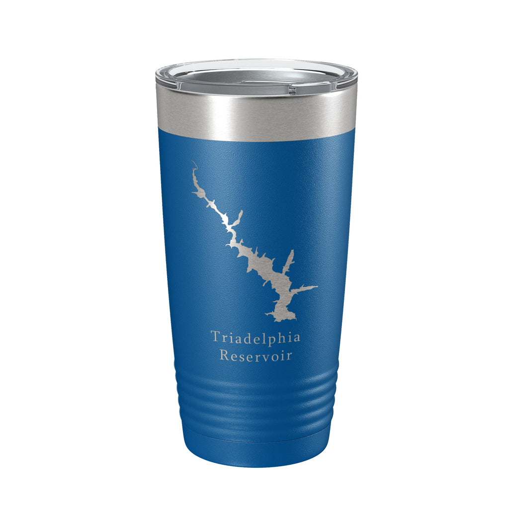 Triadelphia Reservoir Tumbler Lake Map Travel Mug Insulated Laser Engraved Coffee Cup Maryland 20 oz