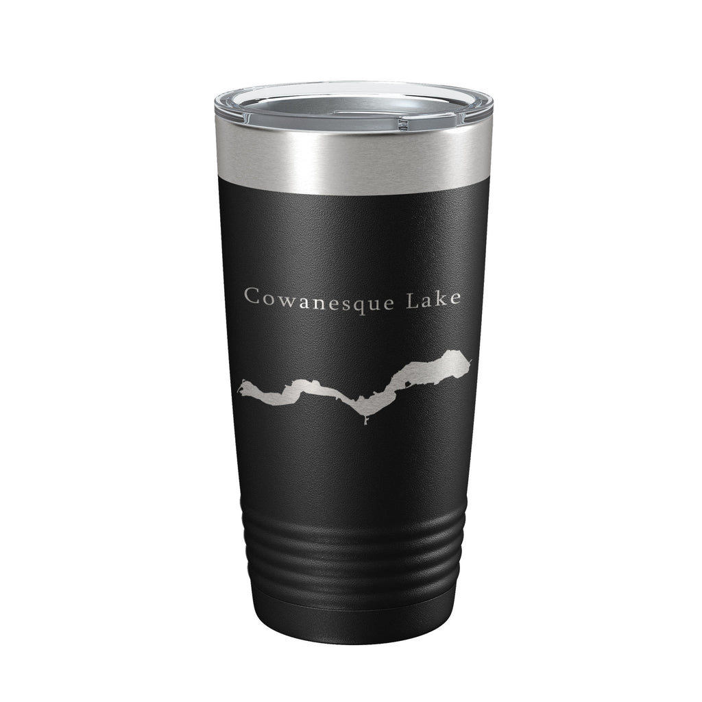 Cowanesque Lake Map Tumbler Travel Mug Insulated Laser Engraved Coffee Cup Pennsylvania 20 oz