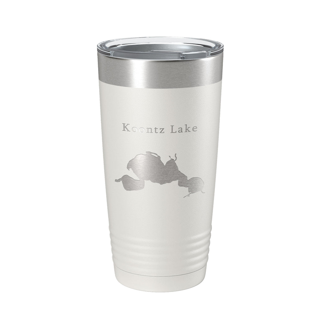 Koontz Lake Map Tumbler Travel Mug Insulated Laser Engraved Coffee Cup Indiana 20 oz