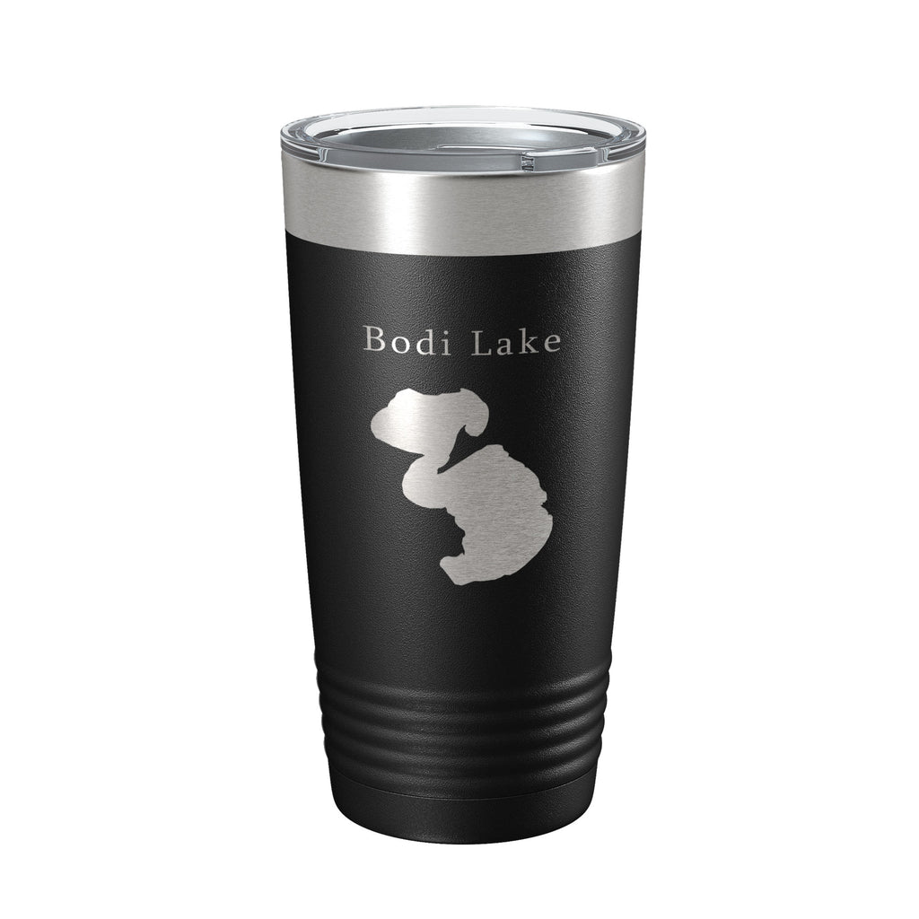 Bodi Lake Map Tumbler Travel Mug Insulated Laser Engraved Coffee Cup Michigan 20 oz
