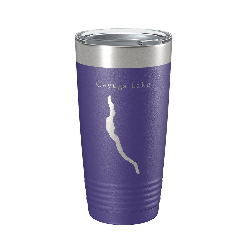 Cayuga Lake Map Tumbler Travel Mug Insulated Laser Engraved Coffee Cup New York 20 oz