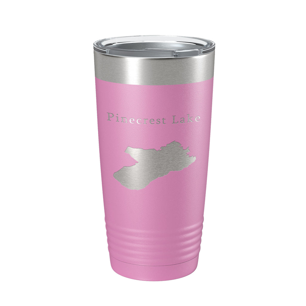 Pinecrest Lake Map Tumbler Travel Mug Insulated Laser Engraved Coffee Cup California 20 oz