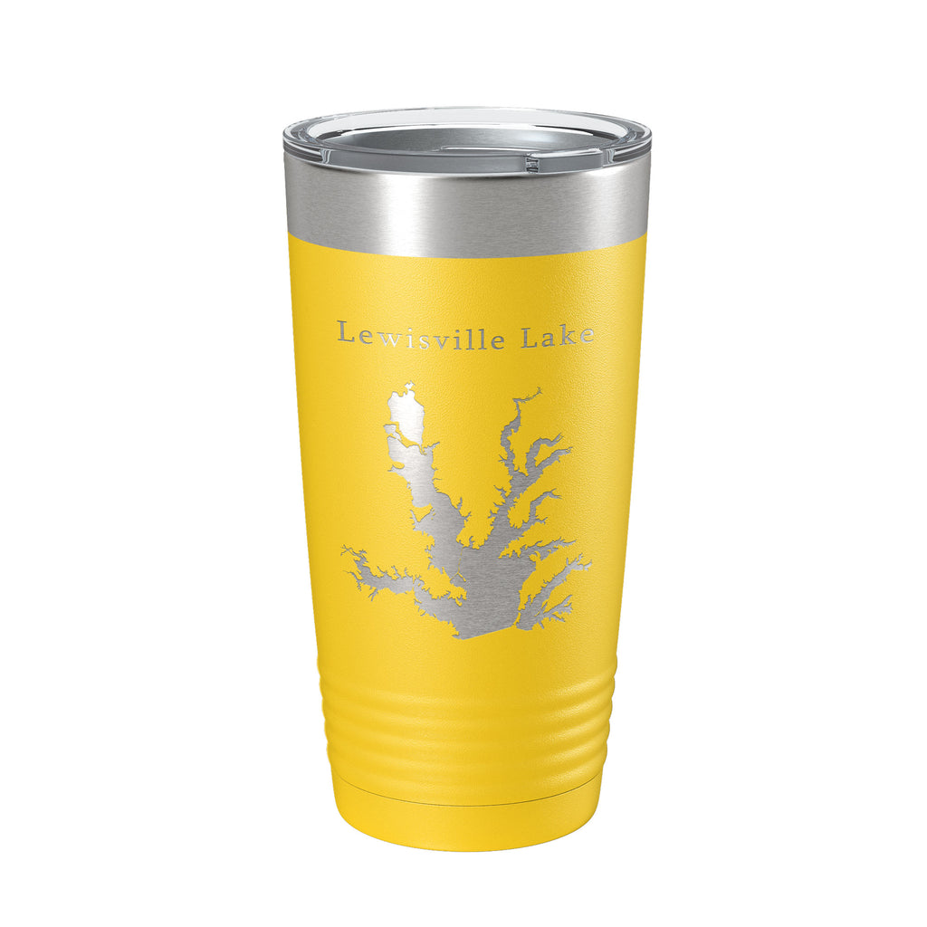 Lewisville Lake Map Tumbler Travel Mug Insulated Laser Engraved Coffee Cup Texas 20 oz