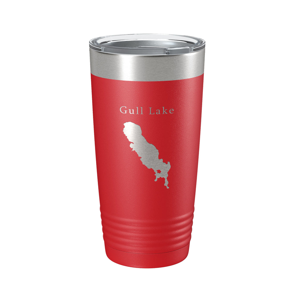 Gull Lake Map Tumbler Travel Mug Insulated Laser Engraved Coffee Cup Michigan 20 oz