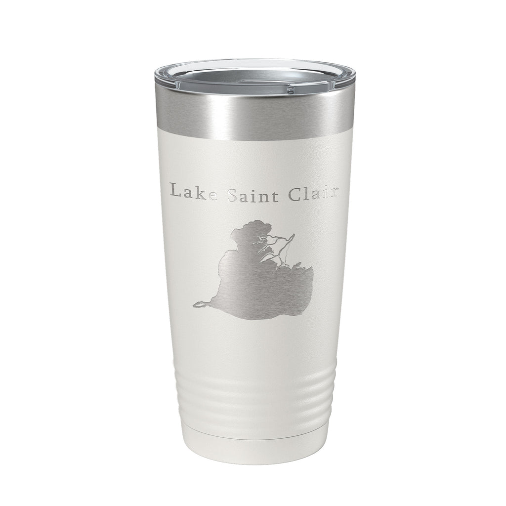 Lake Saint Clair Map Tumbler Travel Mug Insulated Laser Engraved Coffee Cup Michigan Ontario 20 oz