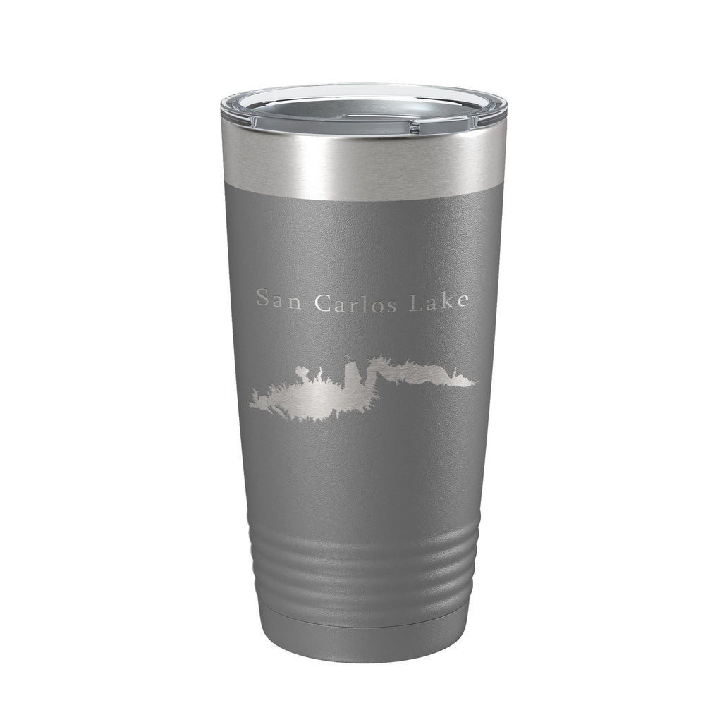 San Carlos Lake Map Tumbler Travel Mug Insulated Laser Engraved Coffee Cup Arizona 20 oz