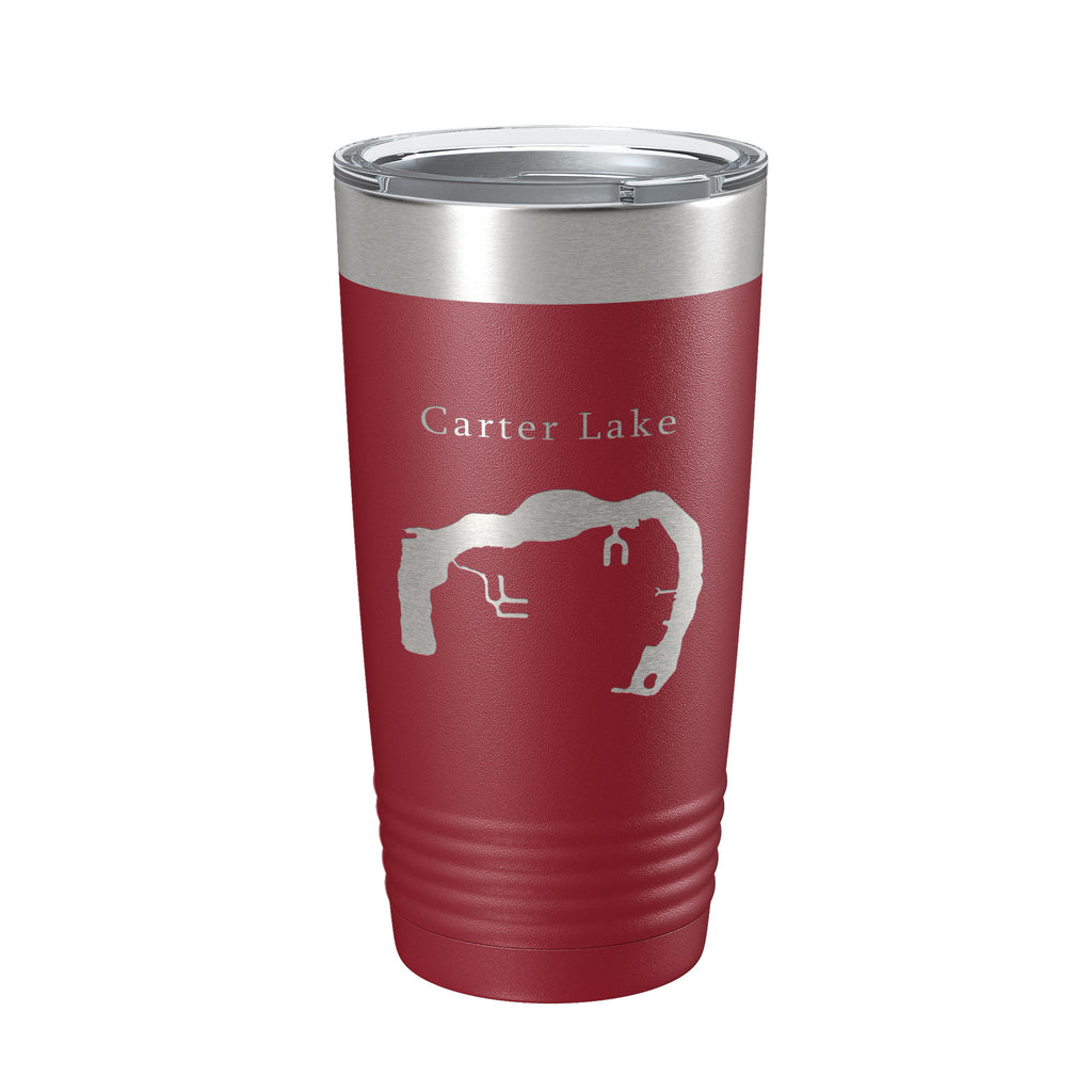 Carter Lake Map Tumbler Travel Mug Insulated Laser Engraved Coffee Cup Iowa Omaha Nebraska 20 oz