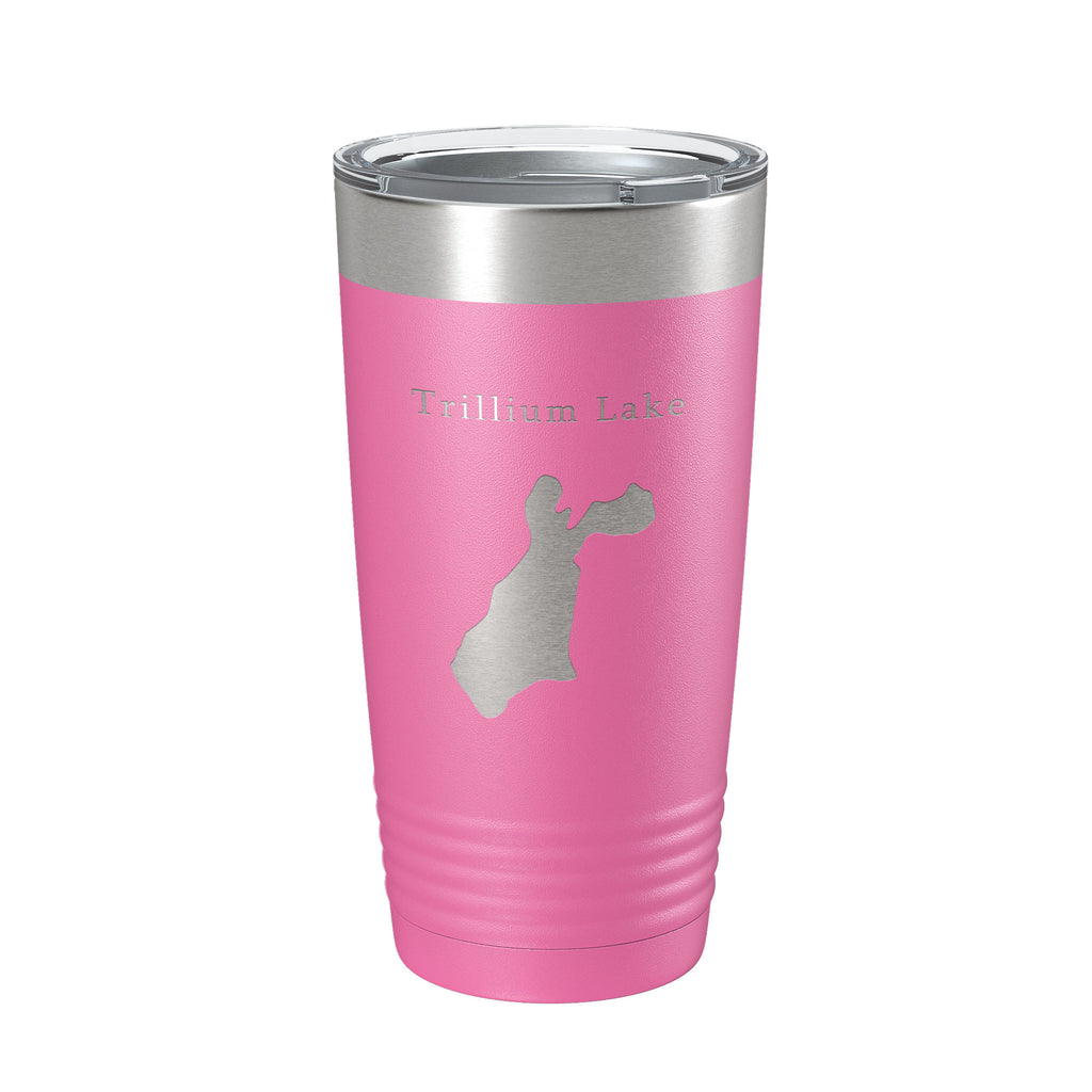 Trillium Lake Map Tumbler Travel Mug Insulated Laser Engraved Coffee Cup Oregon 20 oz