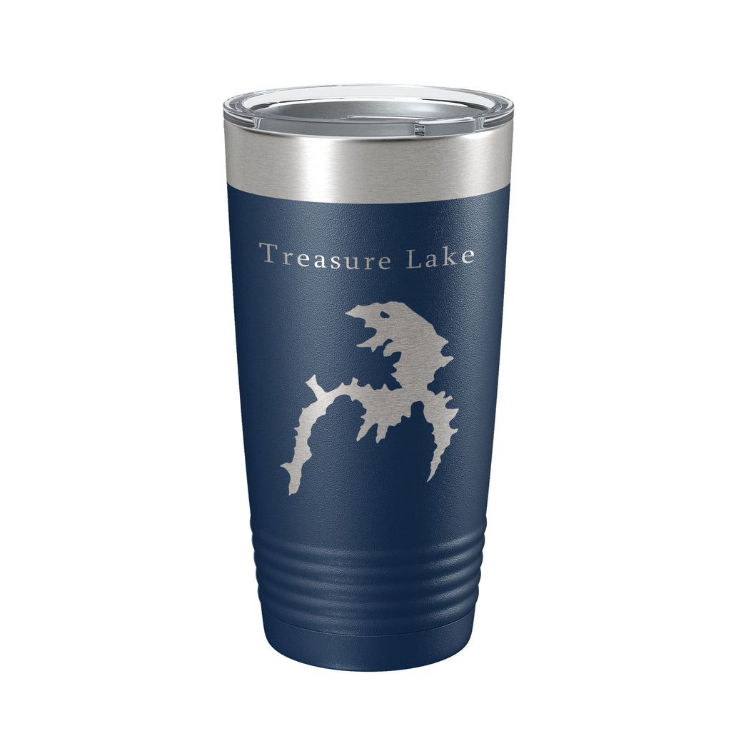 Treasure Lake Map Tumbler Travel Mug Insulated Laser Engraved Coffee Cup Georgia 20 oz