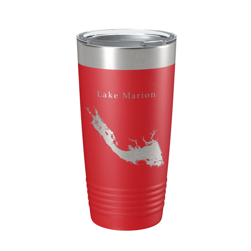 Lake Marion Map Tumbler Travel Mug Insulated Laser Engraved Coffee Cup South Carolina 20 oz