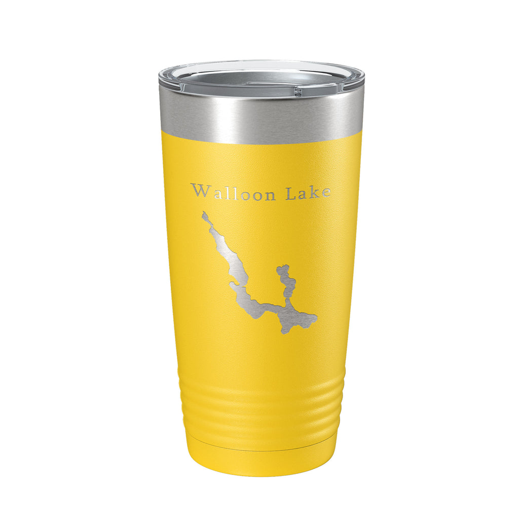 Walloon Lake Map Tumbler Travel Mug Insulated Laser Engraved Coffee Cup Michigan 20 oz