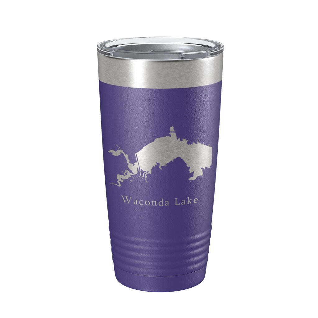 Waconda Lake Map Tumbler Travel Mug Insulated Laser Engraved Coffee Cup Kansas 20 oz