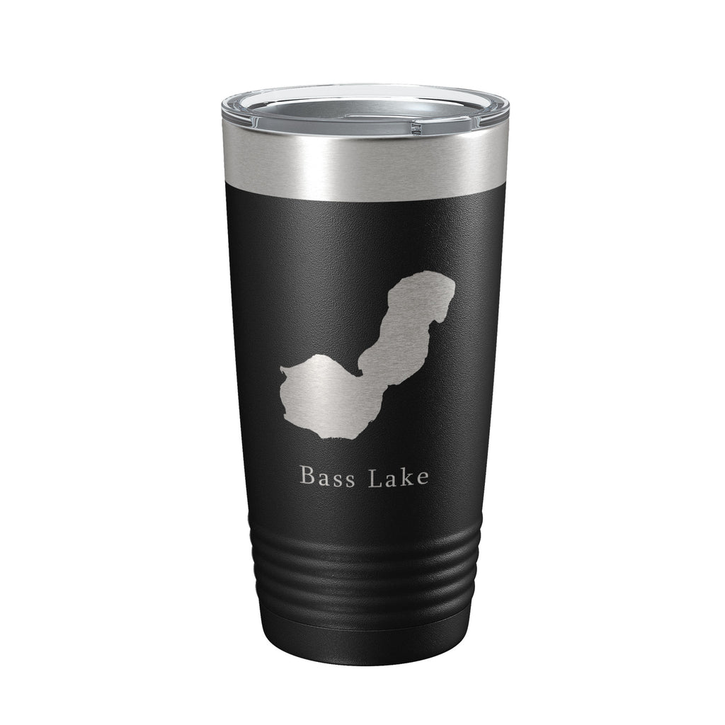Bass Lake Map Tumbler Travel Mug Insulated Laser Engraved Coffee Cup Indiana 20 oz