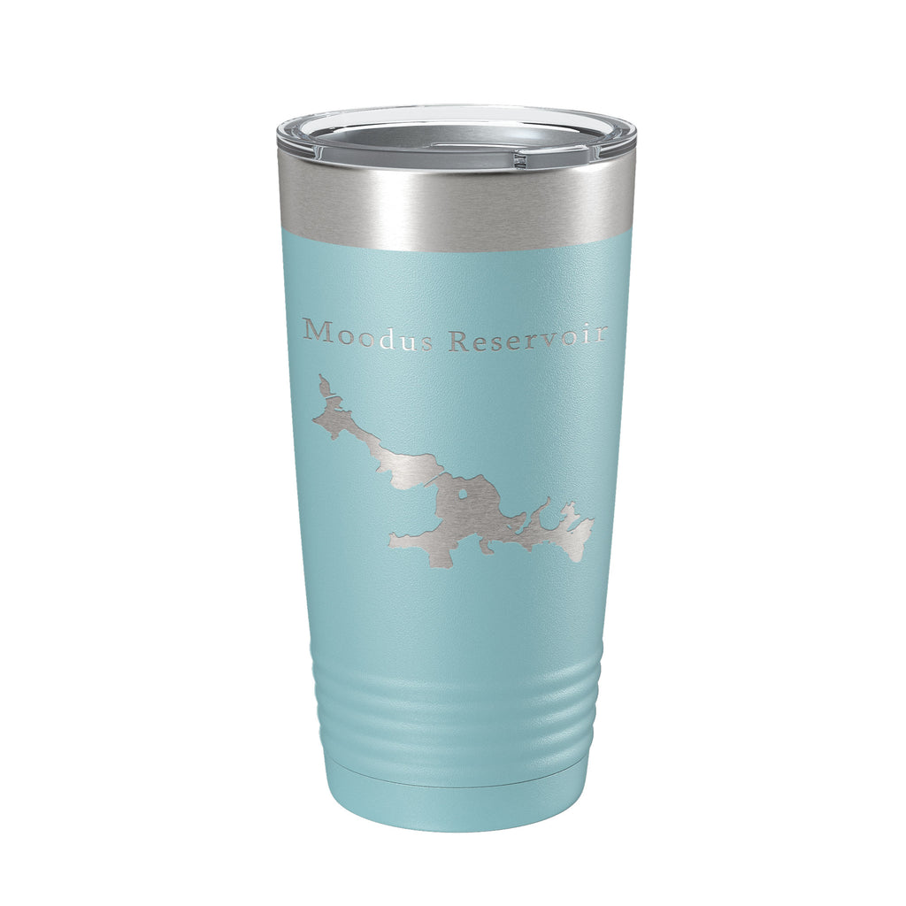 Moodus Reservoir Tumbler Lake Map Travel Mug Insulated Laser Engraved Coffee Cup Connecticut 20 oz