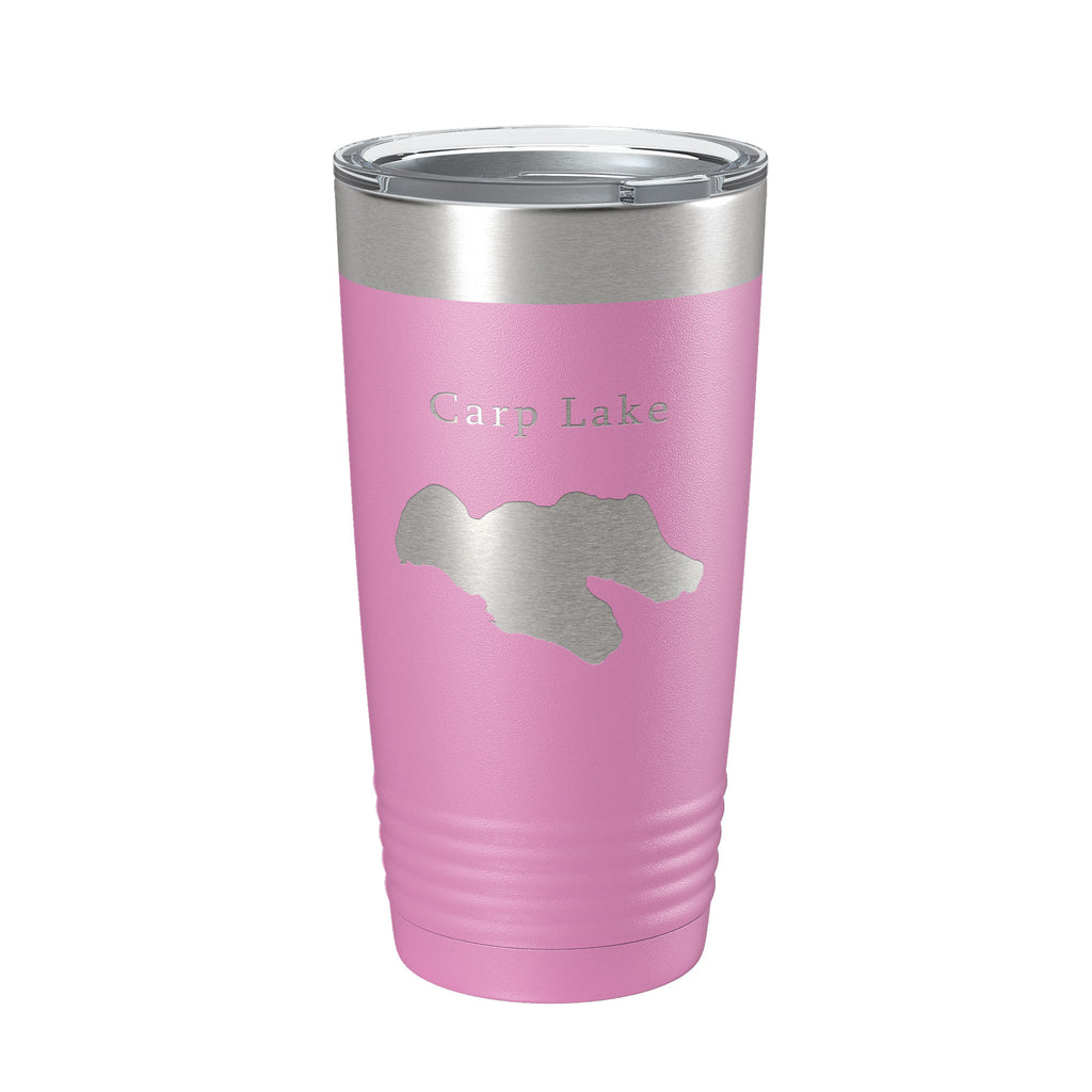 Carp Lake Map Tumbler Travel Mug Insulated Laser Engraved Coffee Cup Michigan 20 oz