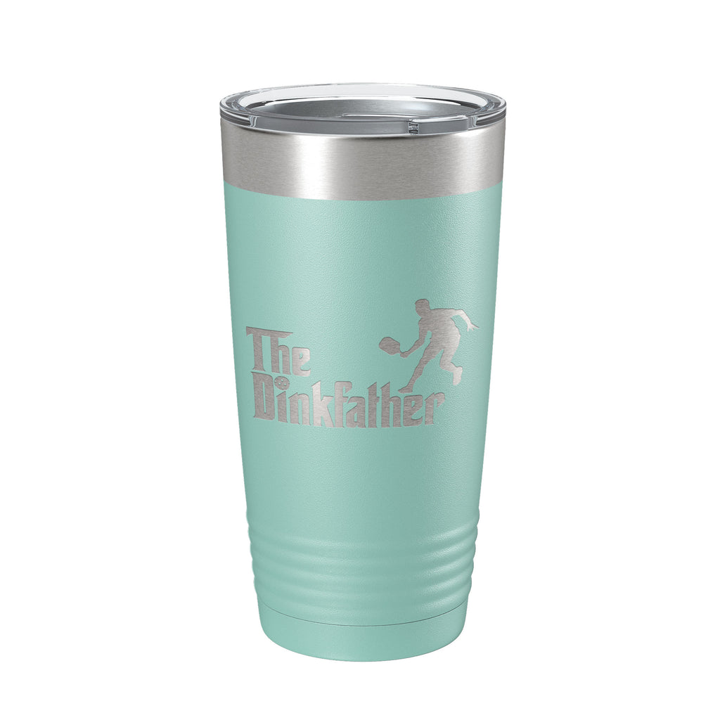 The Dinkfather Tumbler Funny Pickleball Travel Mug Insulated Laser Engraved Coffee Cup Pickle Ball Gift 20 oz