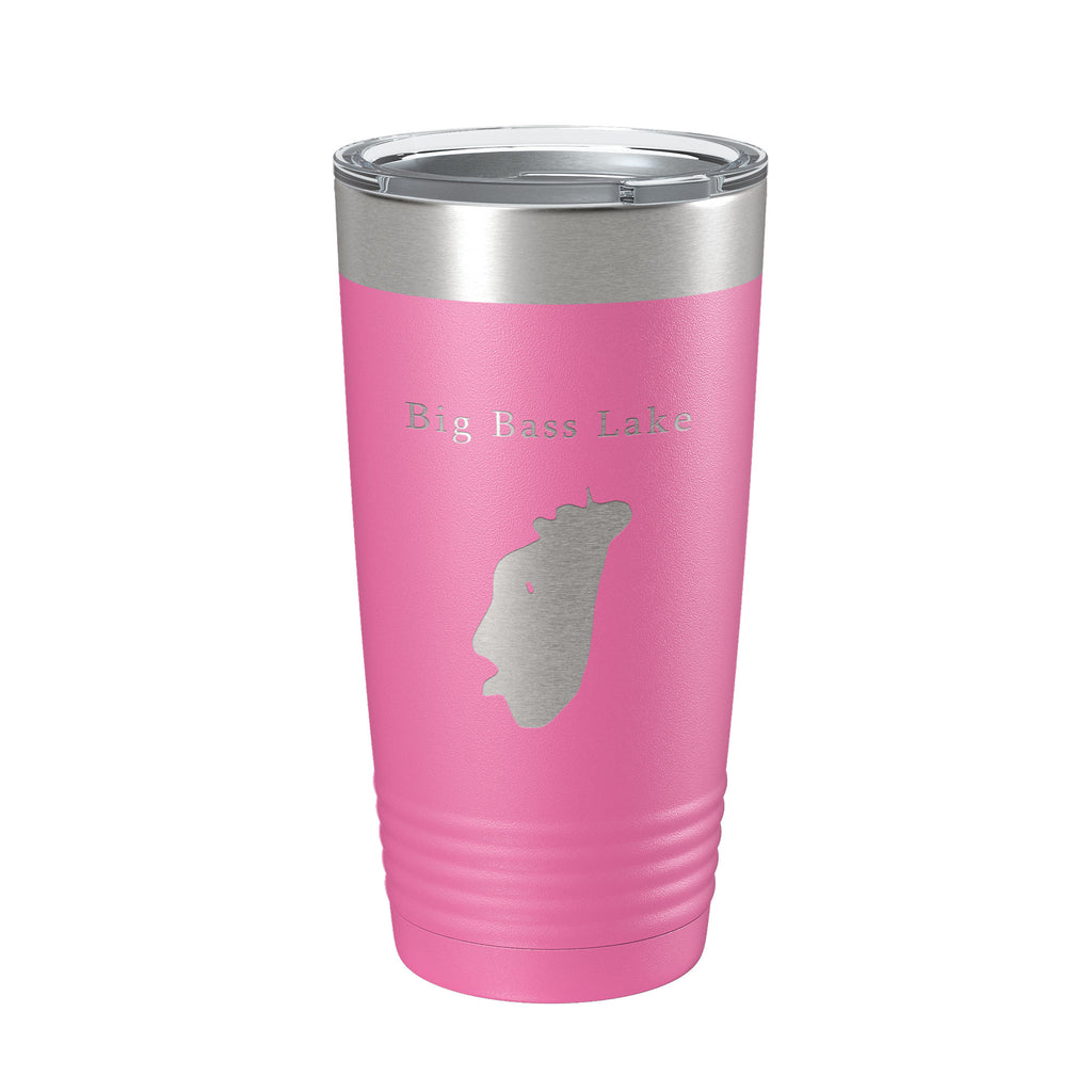 Big Bass Lake Map Tumbler Travel Mug Insulated Laser Engraved Coffee Cup Pennsylvania 20 oz