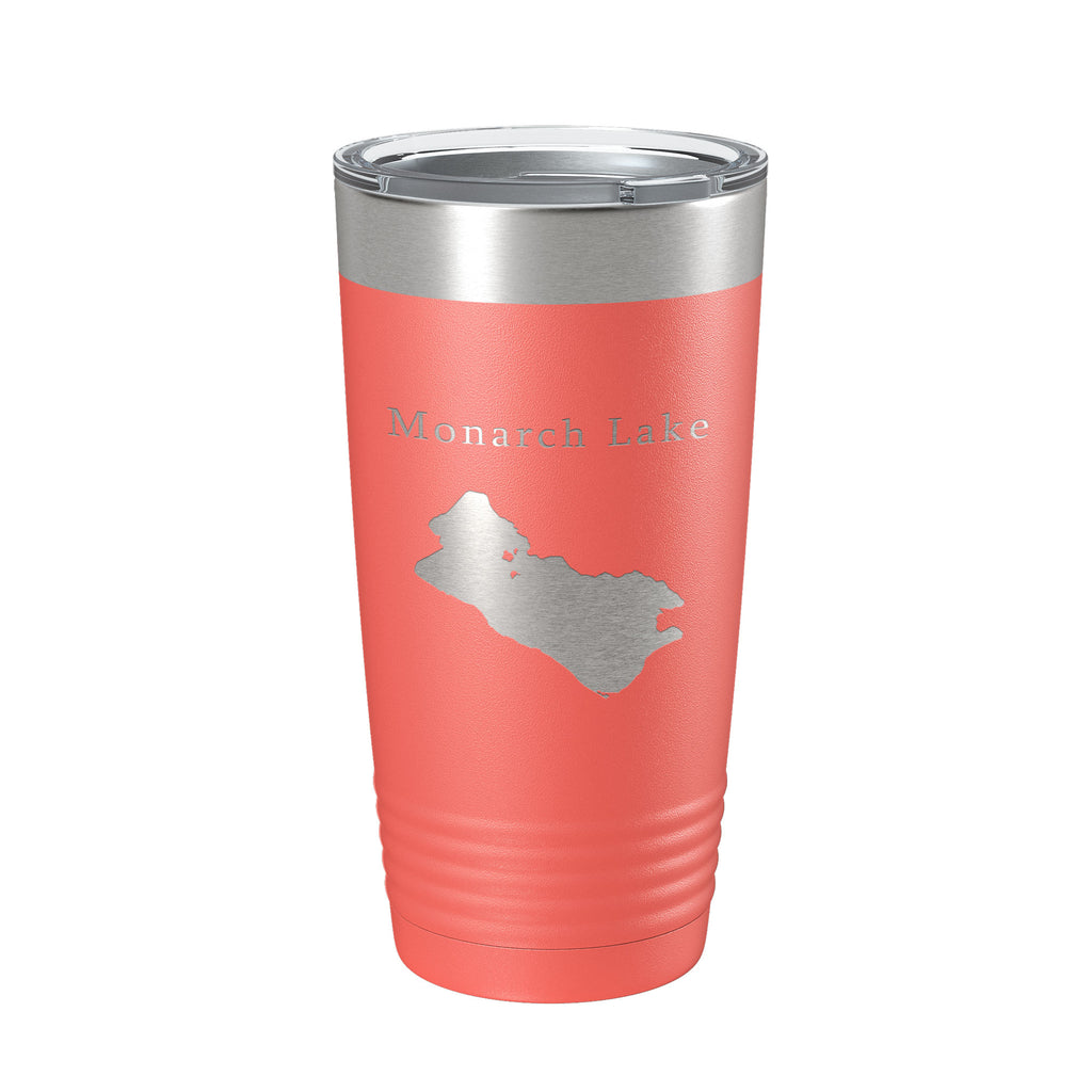 Monarch Lake Map Tumbler Travel Mug Insulated Laser Engraved Coffee Cup Colorado 20 oz