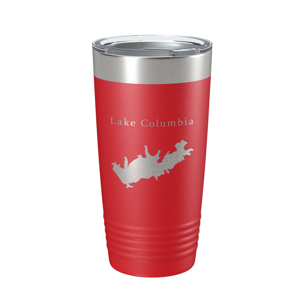 Lake Columbia Map Tumbler Travel Mug Insulated Laser Engraved Coffee Cup Arkansas 20 oz