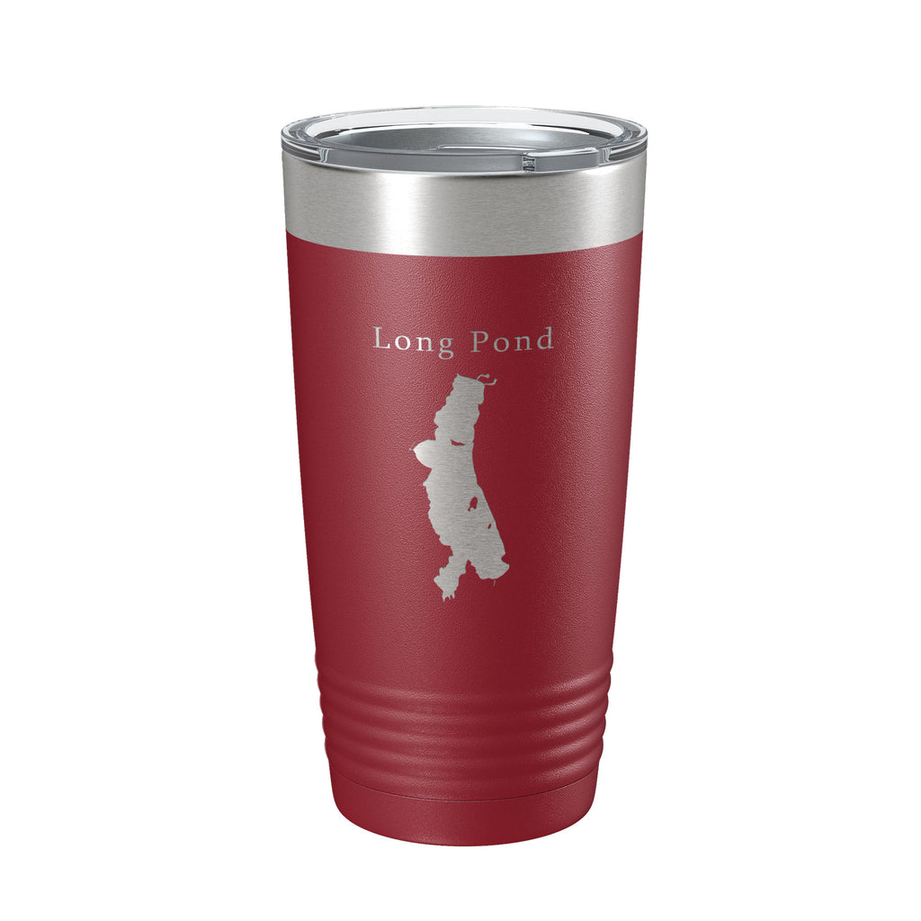 Long Pond Tumbler Lake Map Travel Mug Insulated Laser Engraved Coffee Cup Massachusetts 20 oz