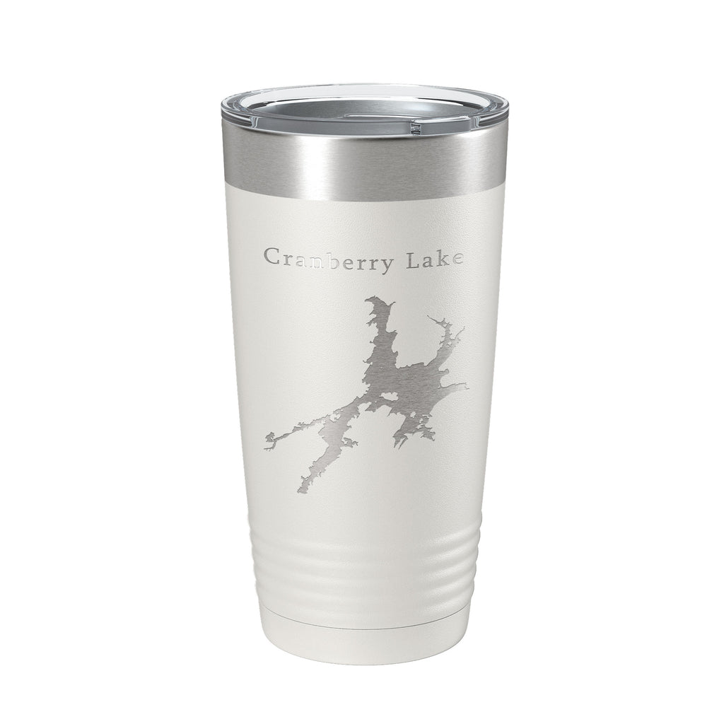 Cranberry Lake Map Tumbler Travel Mug Insulated Laser Engraved Coffee Cup New York 20 oz