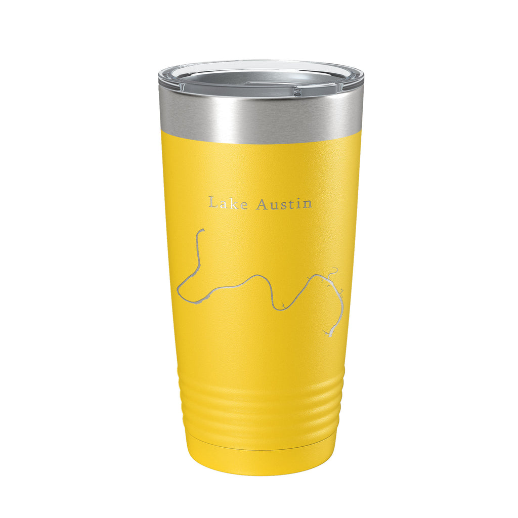 Lake Austin Map Tumbler Travel Mug Insulated Laser Engraved Coffee Cup Texas 20 oz