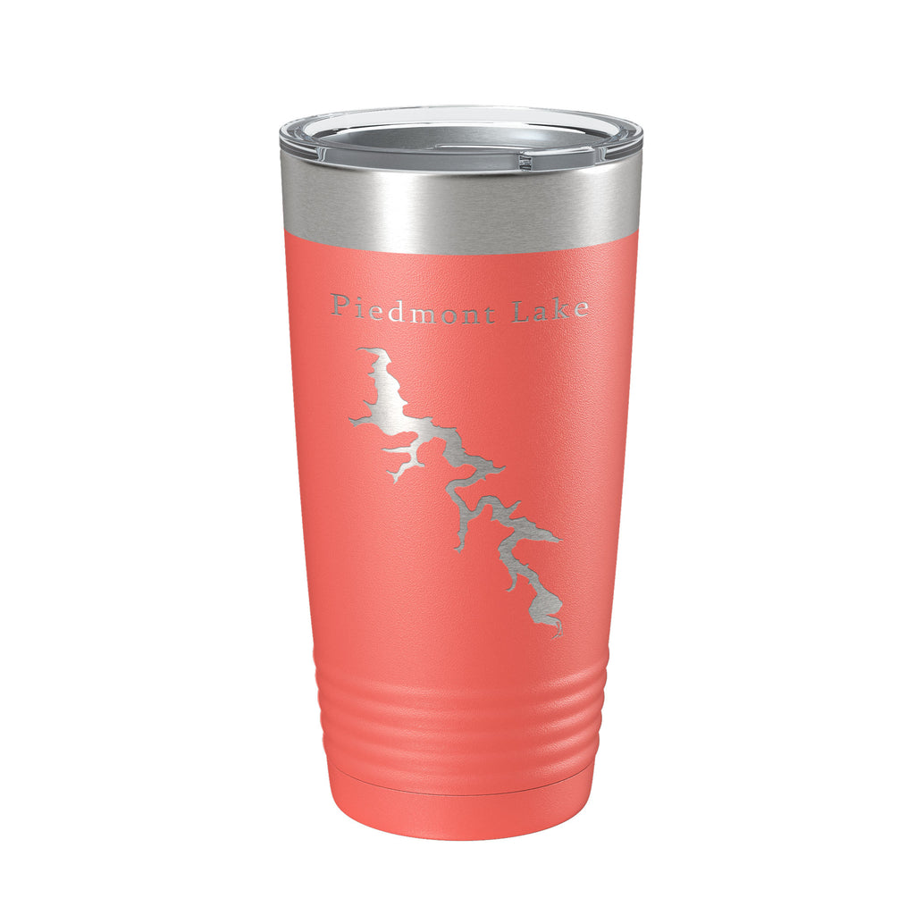 Piedmont Lake Map Tumbler Travel Mug Insulated Laser Engraved Coffee Cup Ohio 20 oz