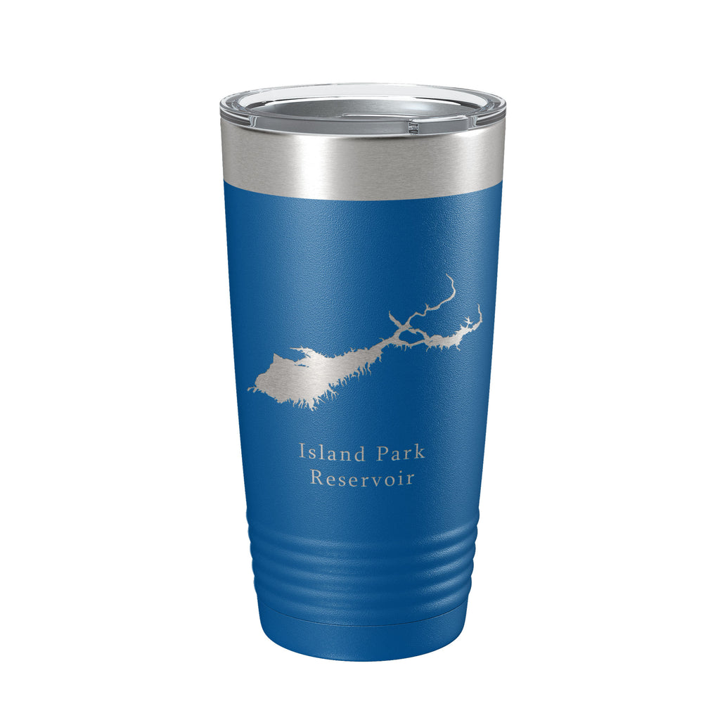 Island Park Reservoir Tumbler Lake Map Travel Mug Insulated Laser Engraved Coffee Cup Idaho 20 oz