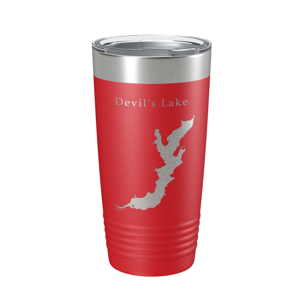 Devil's Lake Map Tumbler Travel Mug Insulated Laser Engraved Coffee Cup Oregon 20 oz