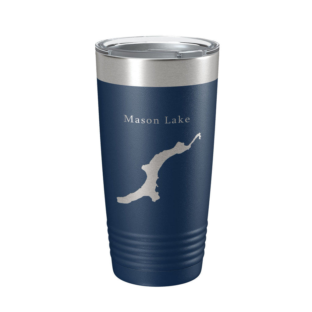 Mason Lake Map Tumbler Travel Mug Insulated Laser Engraved Coffee Cup Washington 20 oz