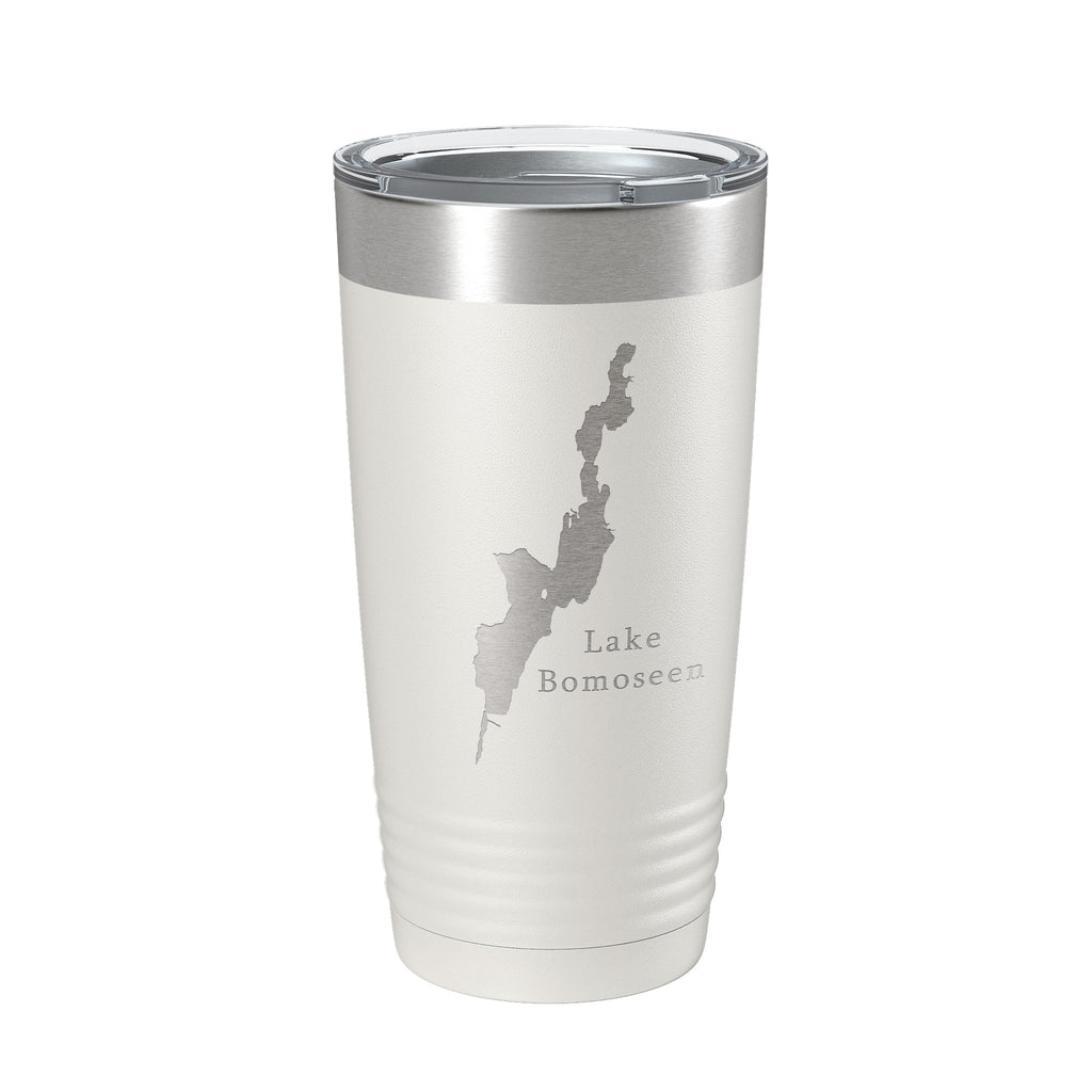 Lake Bomoseen Map Tumbler Travel Mug Insulated Laser Engraved Coffee Cup Vermont 20 oz