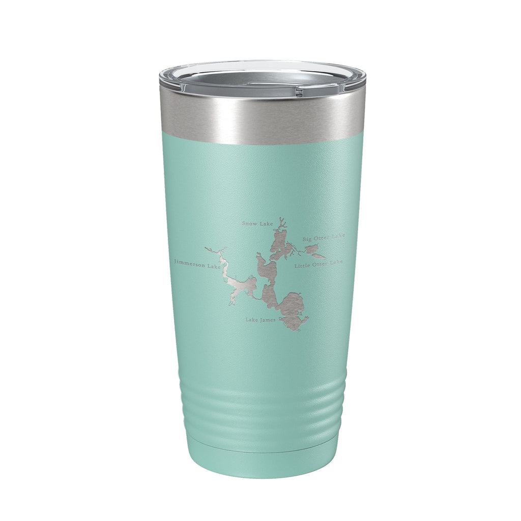 Lake James Snow Lake Jimmerson Lake Map Tumbler Travel Mug Insulated Laser Engraved Coffee Cup Pokagon State Park Indiana 20 oz