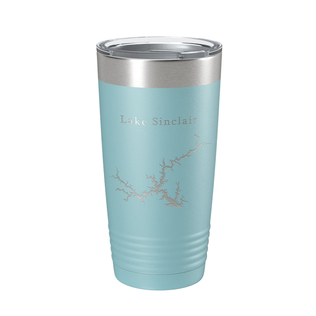 Lake Sinclair Map Tumbler Travel Mug Insulated Laser Engraved Coffee Cup Georgia 20 oz