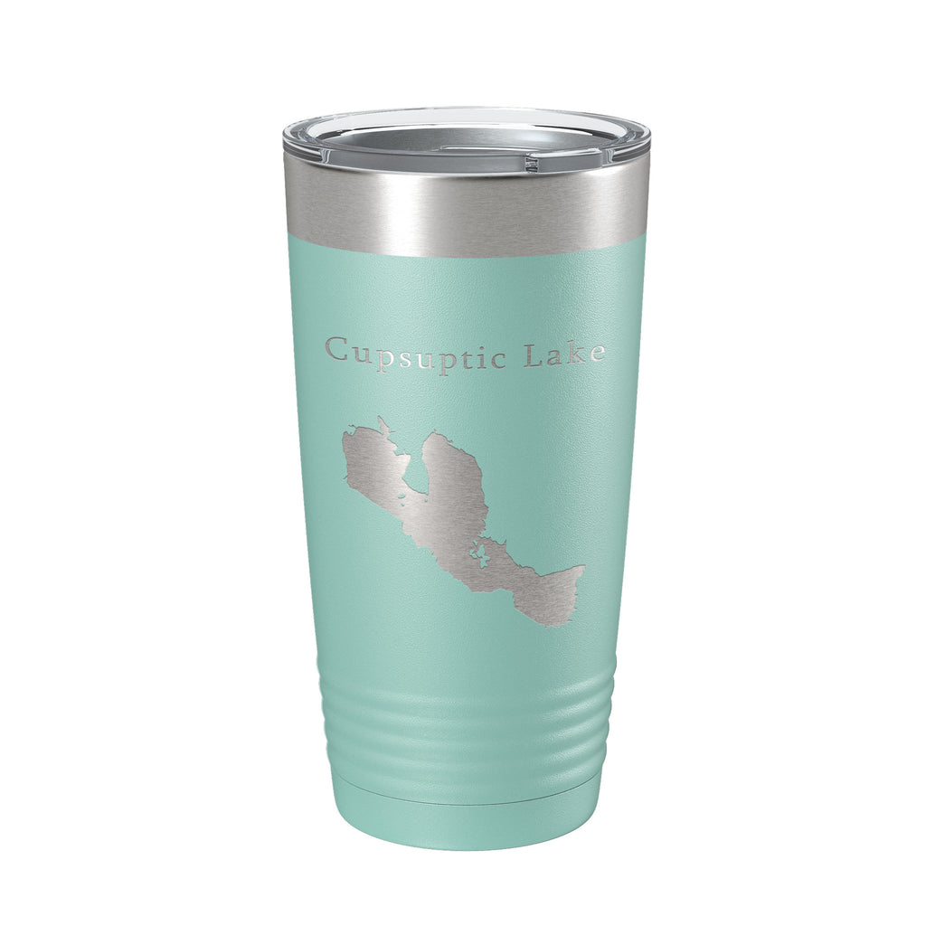 Cupsuptic Lake Map Tumbler Travel Mug Insulated Laser Engraved Coffee Cup Maine 20 oz