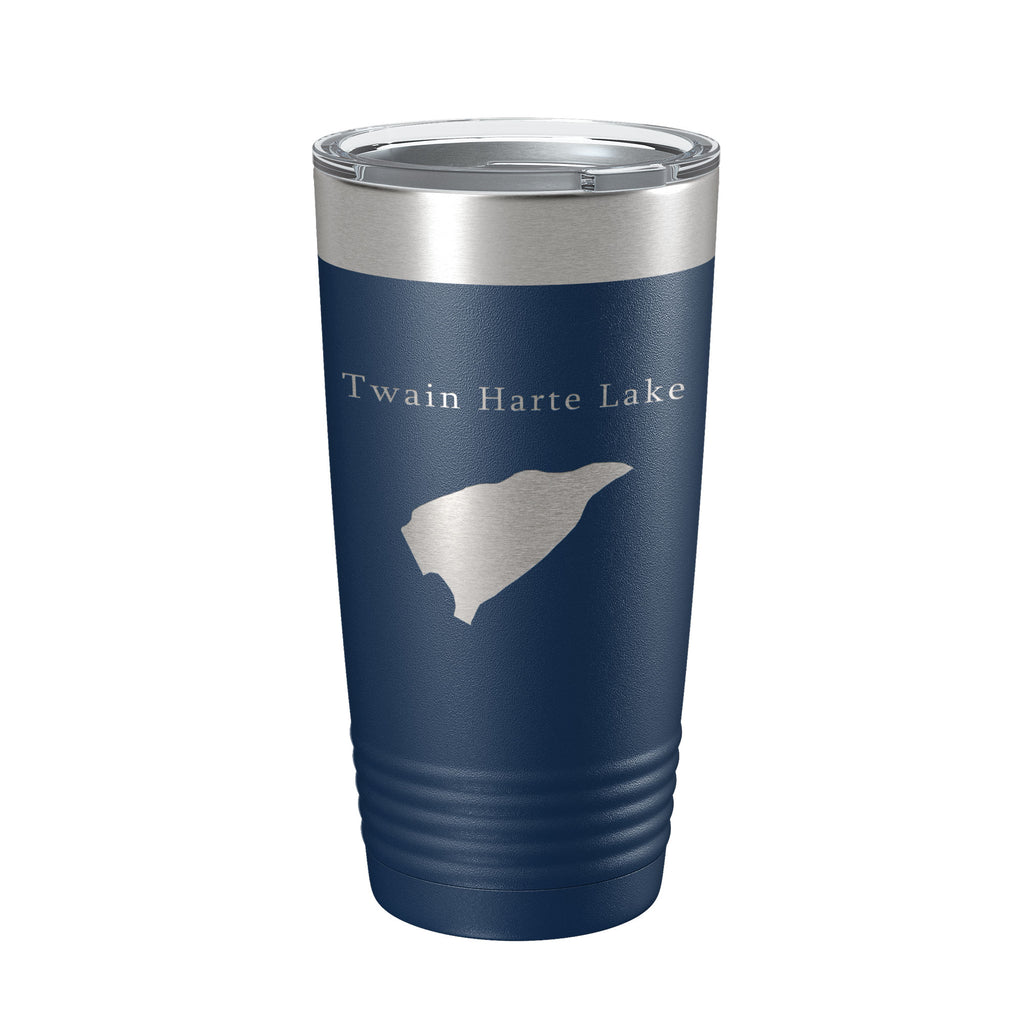 Twain Harte Lake Map Tumbler Travel Mug Insulated Laser Engraved Coffee Cup California 20 oz