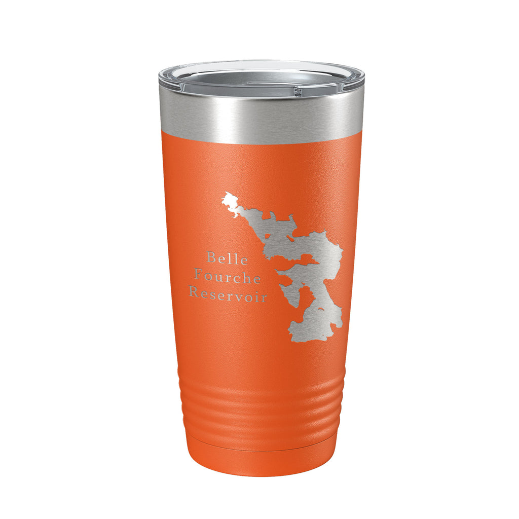 Belle Fourche Reservoir Tumbler Lake Map Travel Mug Insulated Laser Engraved Coffee Cup South Dakota 20 oz