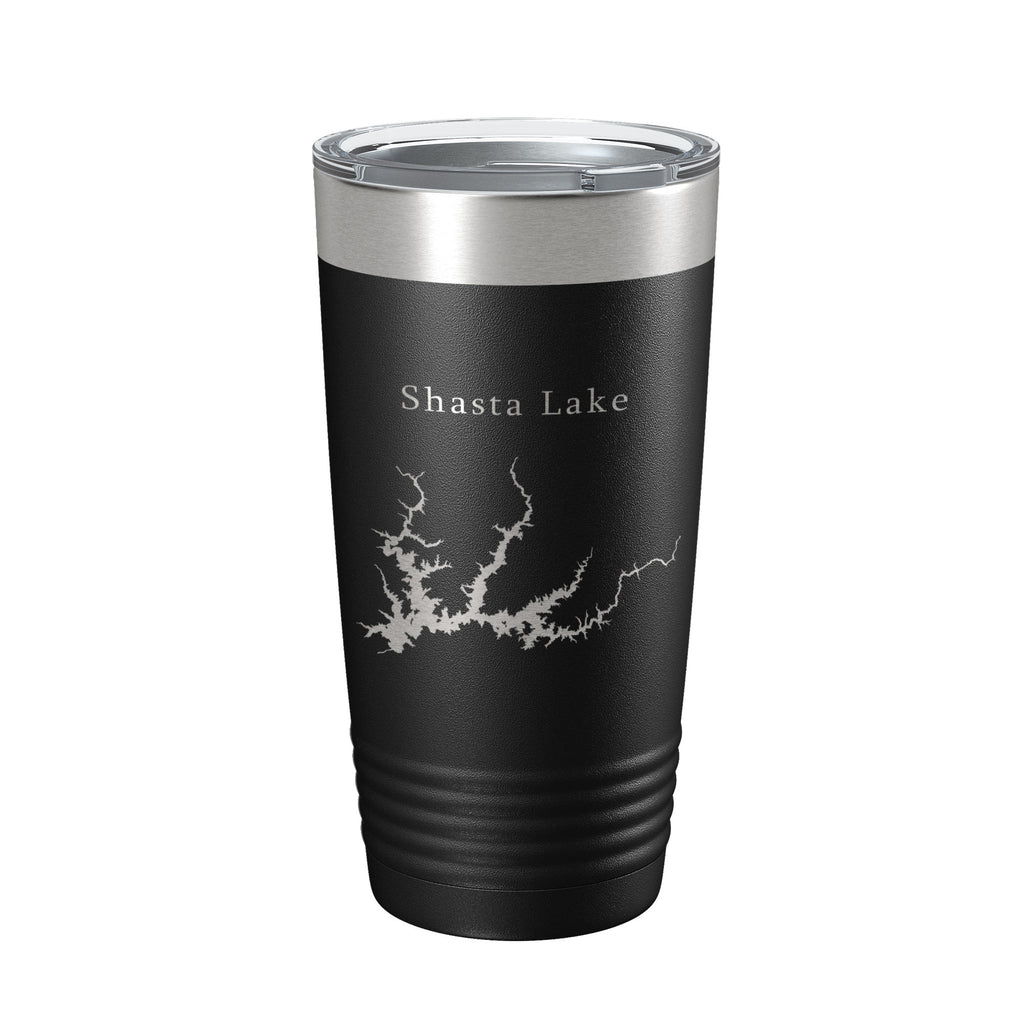 Shasta Lake Map Tumbler Travel Mug Insulated Laser Engraved Coffee Cup California 20 oz