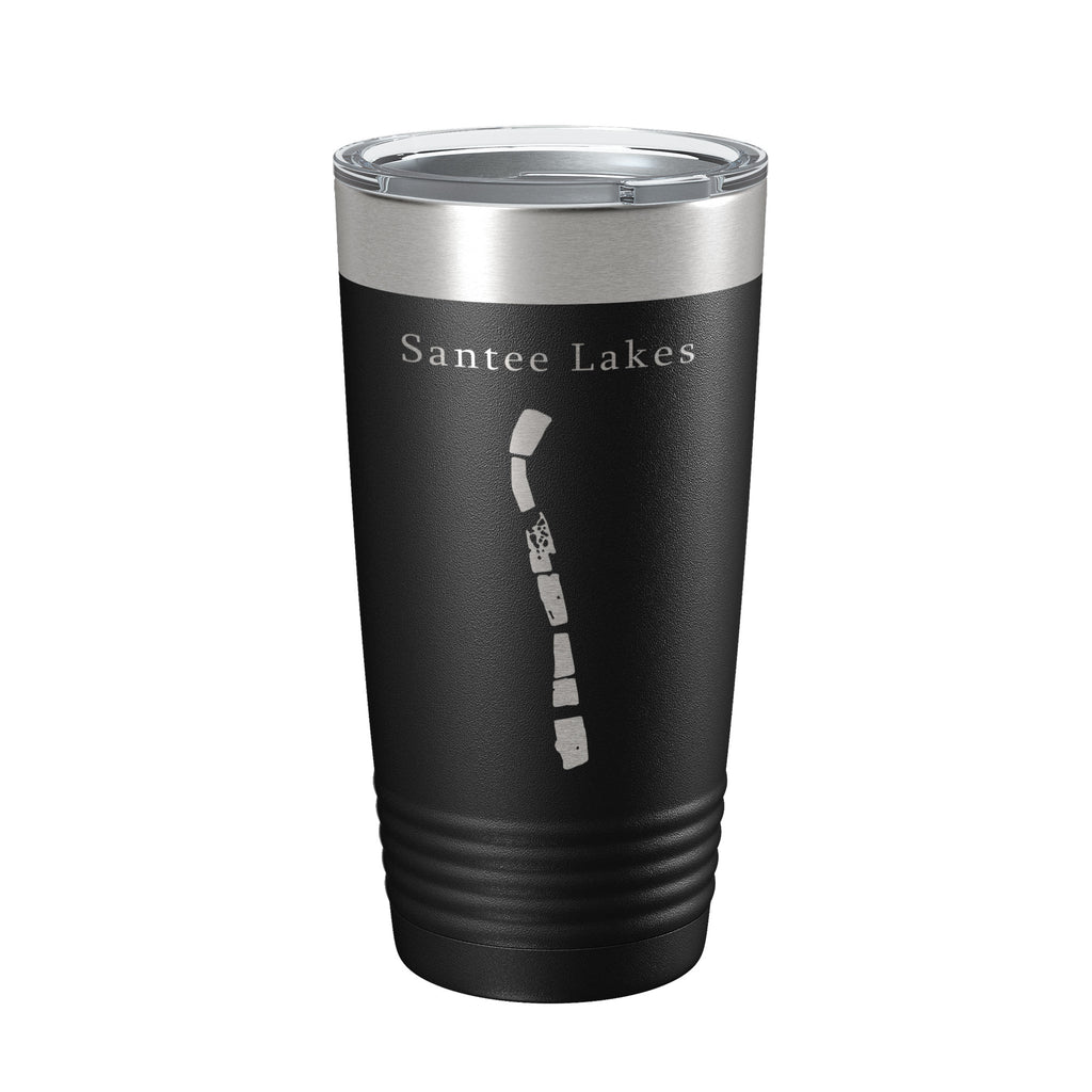Santee Lakes Map Tumbler Travel Mug Insulated Laser Engraved Coffee Cup California 20 oz
