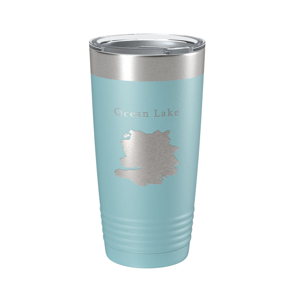 Ocean Lake Map Tumbler Travel Mug Insulated Laser Engraved Coffee Cup Wyoming 20 oz