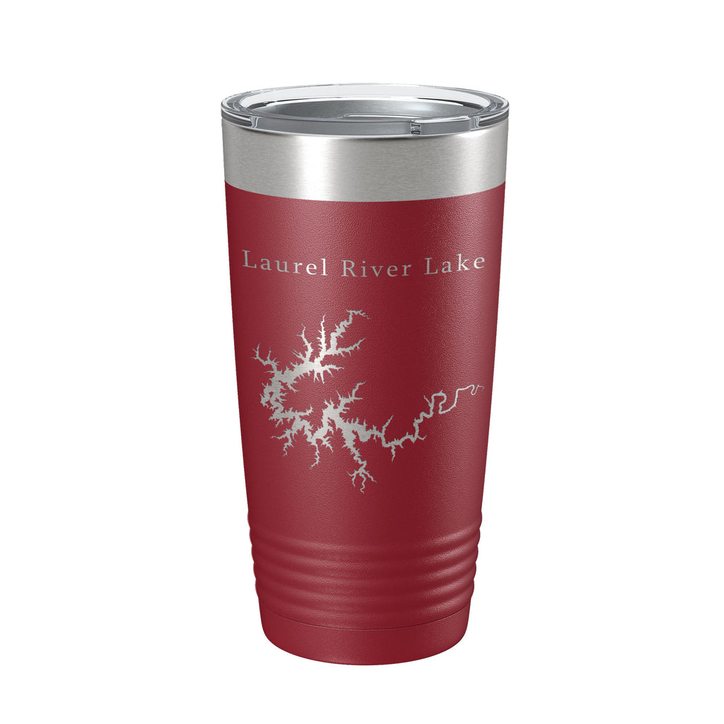 Laurel River Lake Map Tumbler Travel Mug Insulated Laser Engraved Coffee Cup Kentucky 20 oz